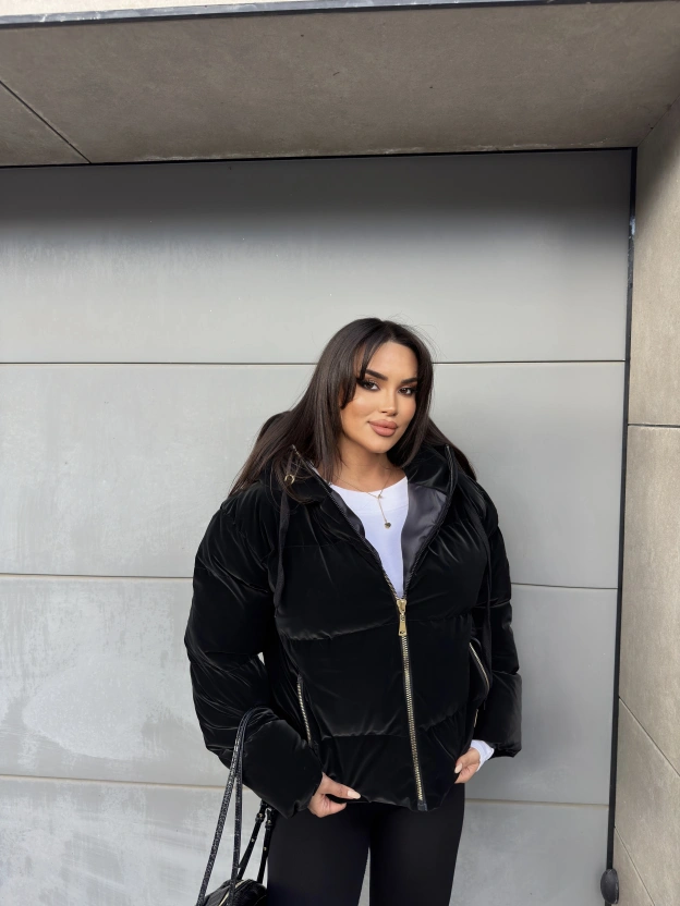 Siyah İnfinity Parlak Mont