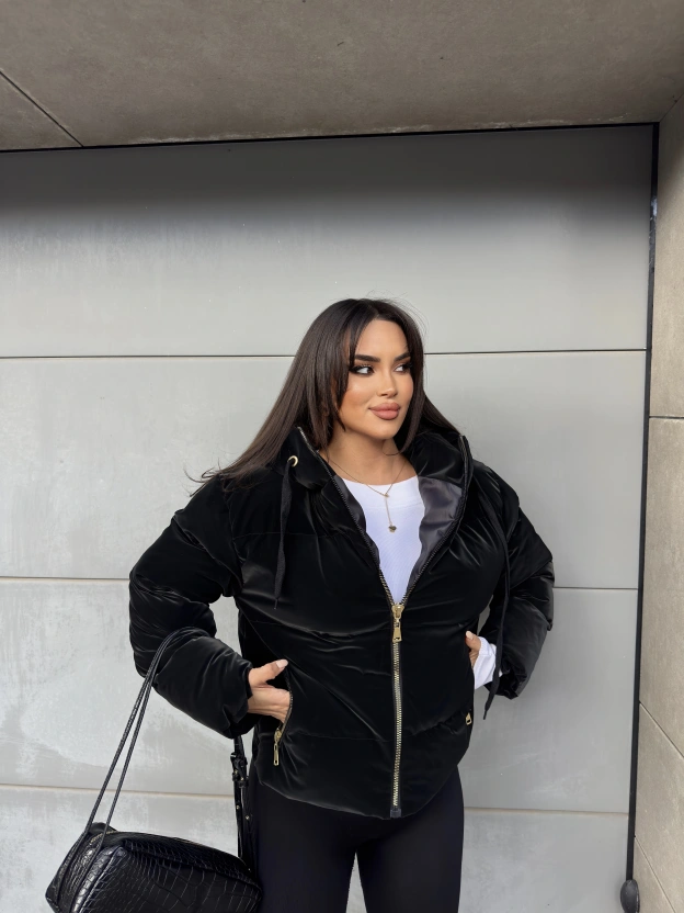 Siyah İnfinity Parlak Mont