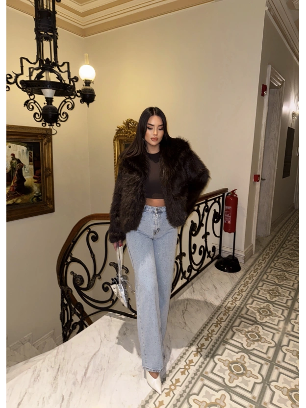 Buz Mavisi Taşlı Palazzo Pantolon