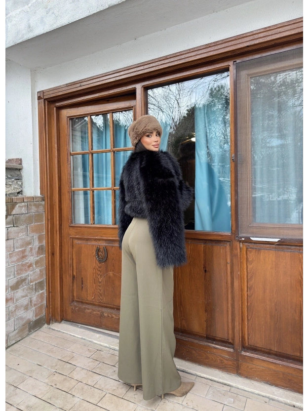 Haki Palazzo Kumaş Pantolon