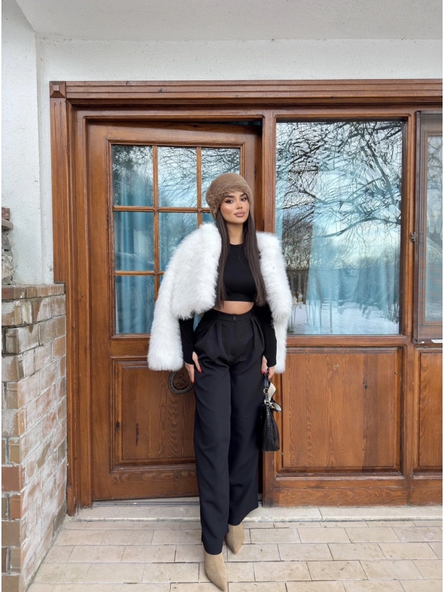 Siyah Palazzo Kumaş Pantolon