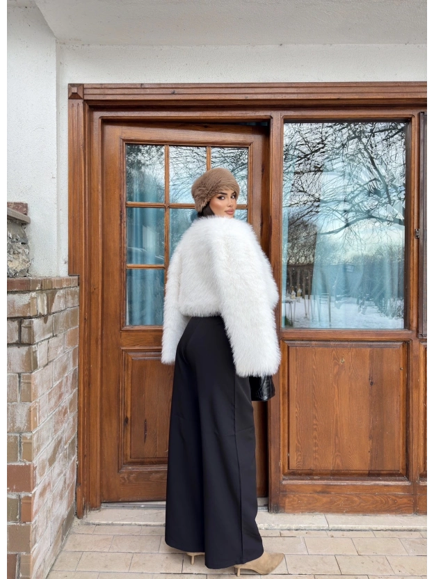 Siyah Palazzo Kumaş Pantolon