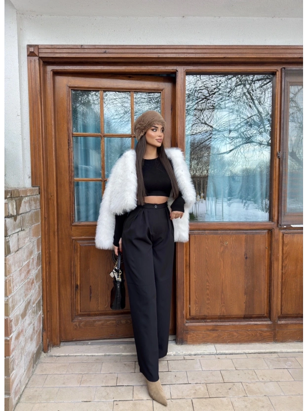 Siyah Palazzo Kumaş Pantolon