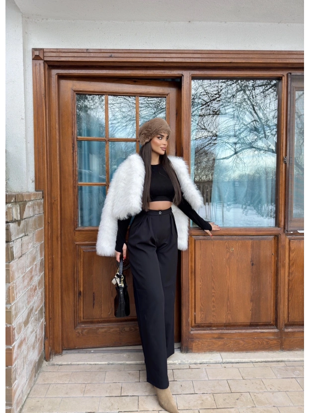 Siyah Palazzo Kumaş Pantolon