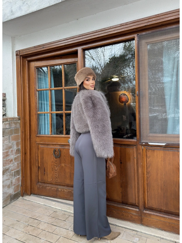 Antrasit Palazzo Kumaş Pantolon