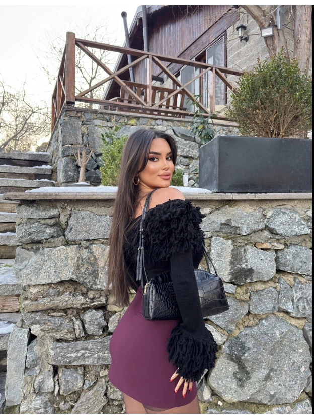 Bordo Toka Detay Mini Şort Etek