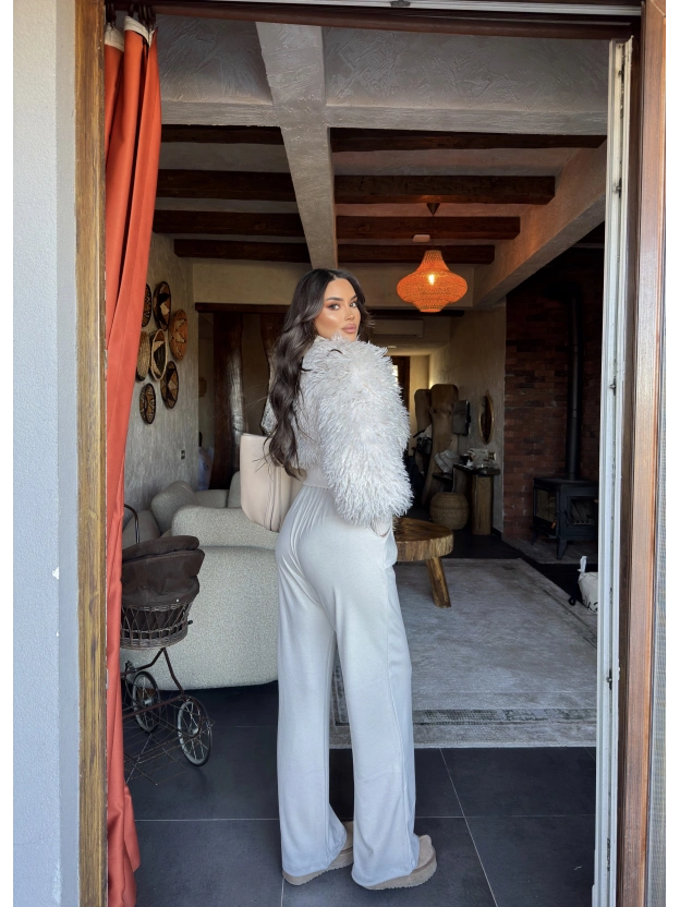 Bej Zra Viral Beli Lastikli Modal Pantolon