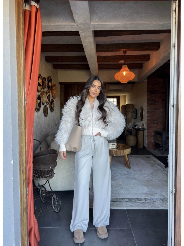 Bej Zra Viral Beli Lastikli Modal Pantolon