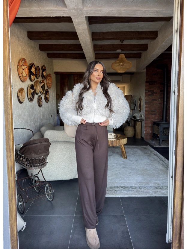 Kahverengi Zra Viral Beli Lastikli Modal Pantolon