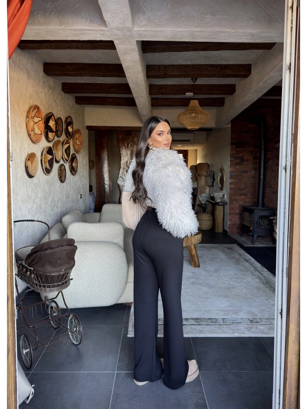 Siyah Zra Viral Beli Lastikli Modal Pantolon