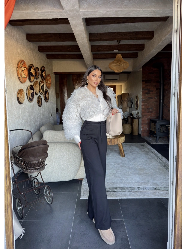 Siyah Zra Viral Beli Lastikli Modal Pantolon