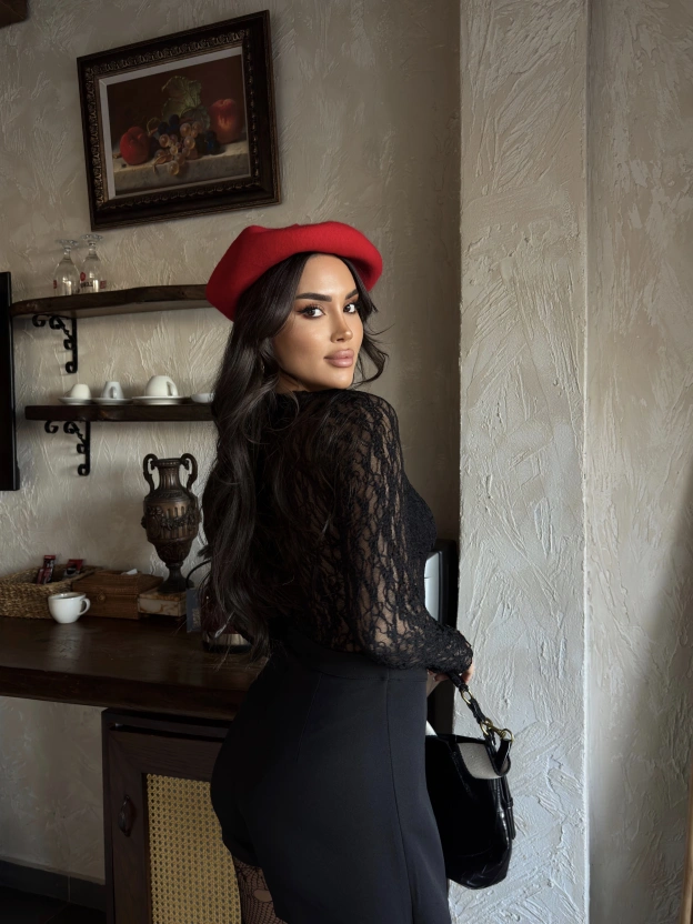 Siyah Dantel Bodysuit