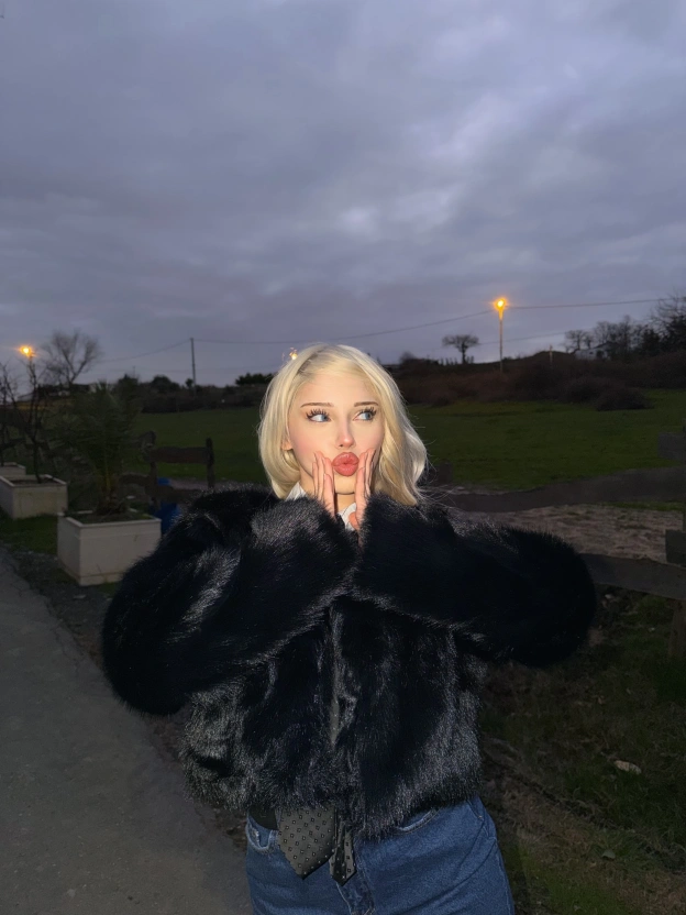 Siyah Crop Kürk Ceket