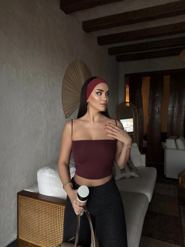 Bordo Askılı Gloplu Basic Crop