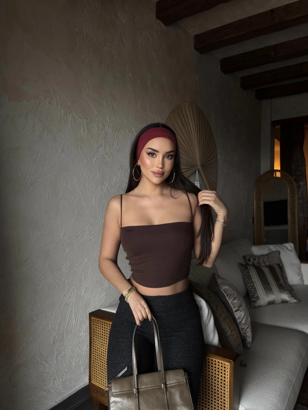 Kahverengi Askılı Gloplu Basic Crop