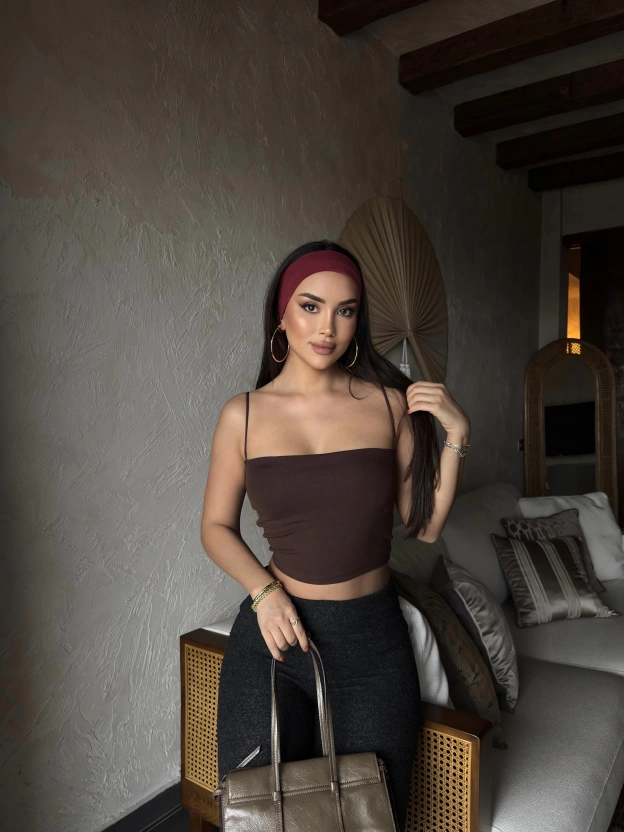 Kahverengi Askılı Gloplu Basic Crop