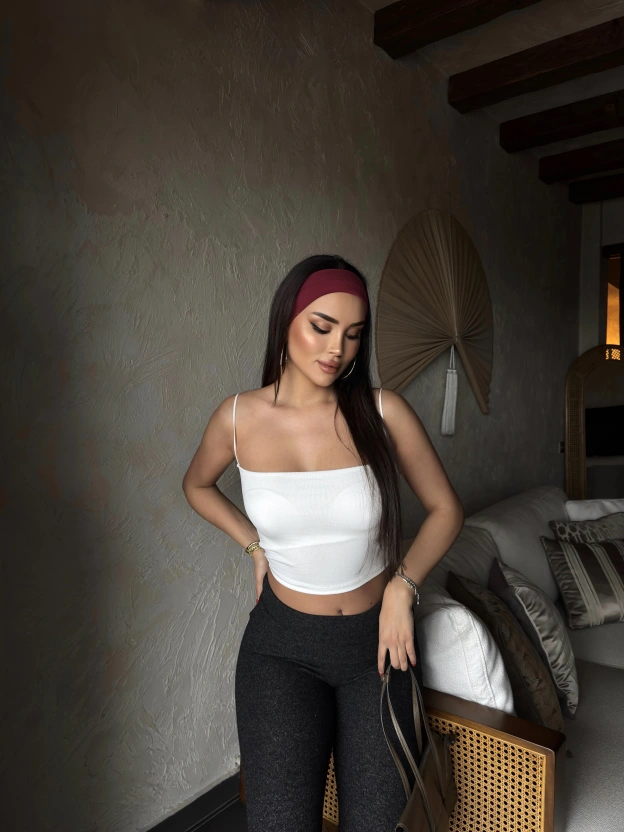 Beyaz Askılı Gloplu Basic Crop