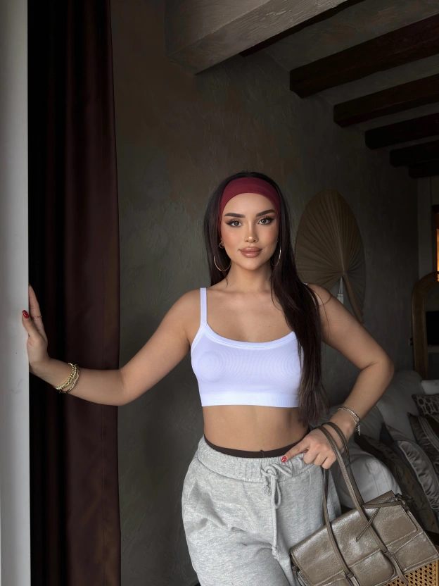 Beyaz Kalın Askılı Büstiyer