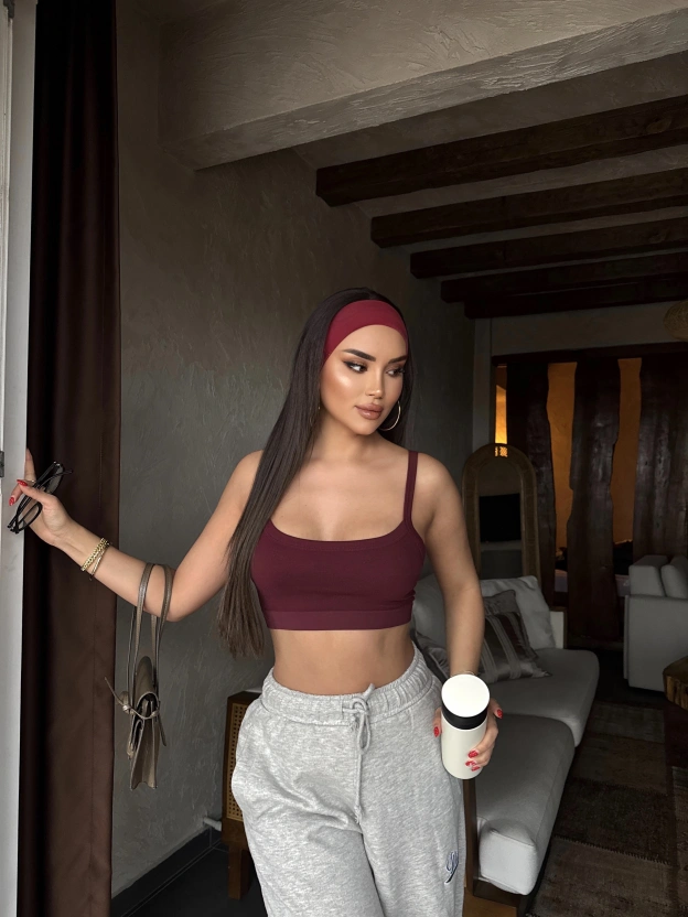 Bordo Kalın Askılı Büstiyer