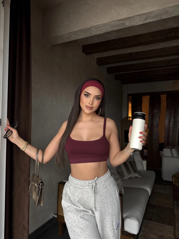 Bordo Kalın Askılı Büstiyer