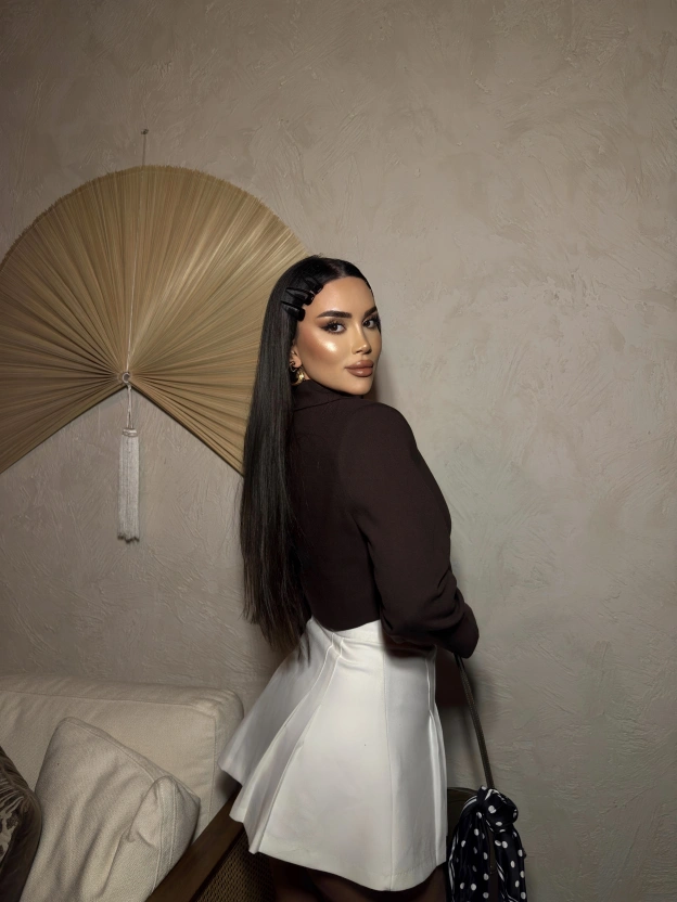 Kahverengi Double Crop Ceket