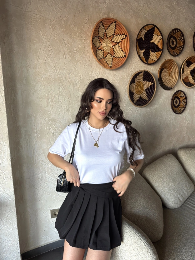 Beyaz Oversize Basic Tshirt