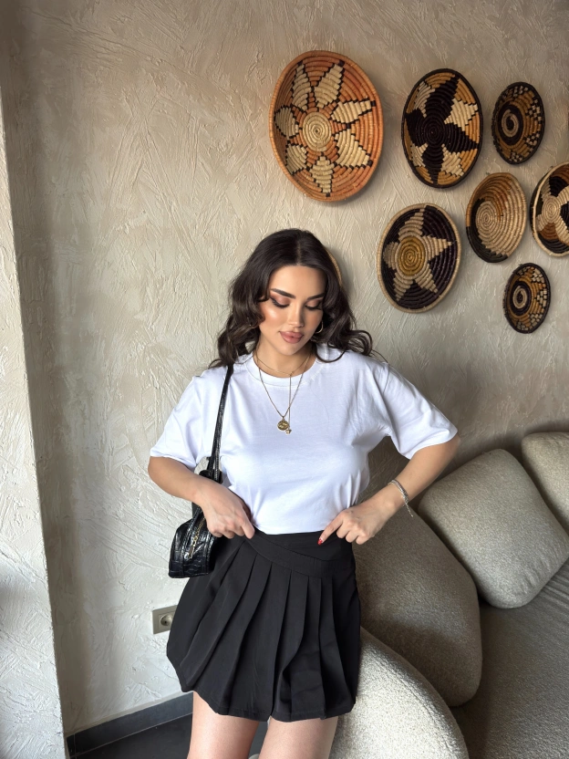 Beyaz Oversize Basic Tshirt