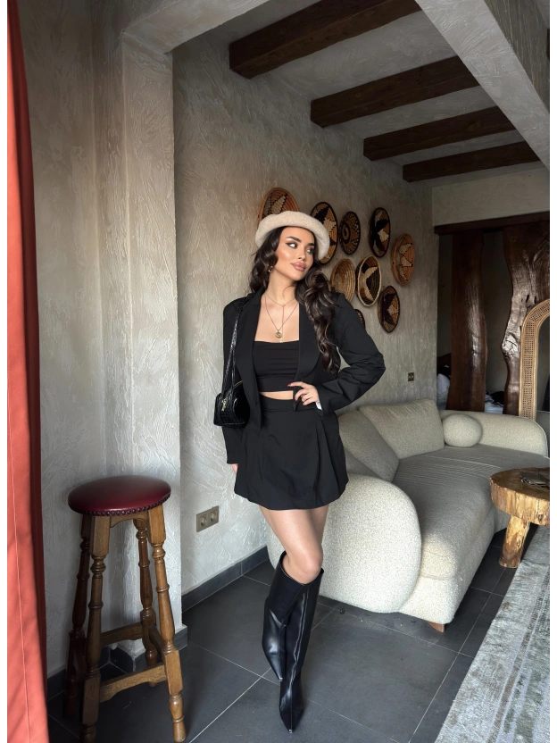 Siyah Blazer Ceket Etek Takım