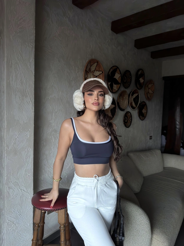 Lacivert Biyeli Crop