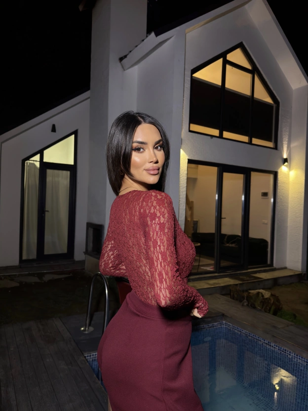 Bordo Dantel Bodysuit