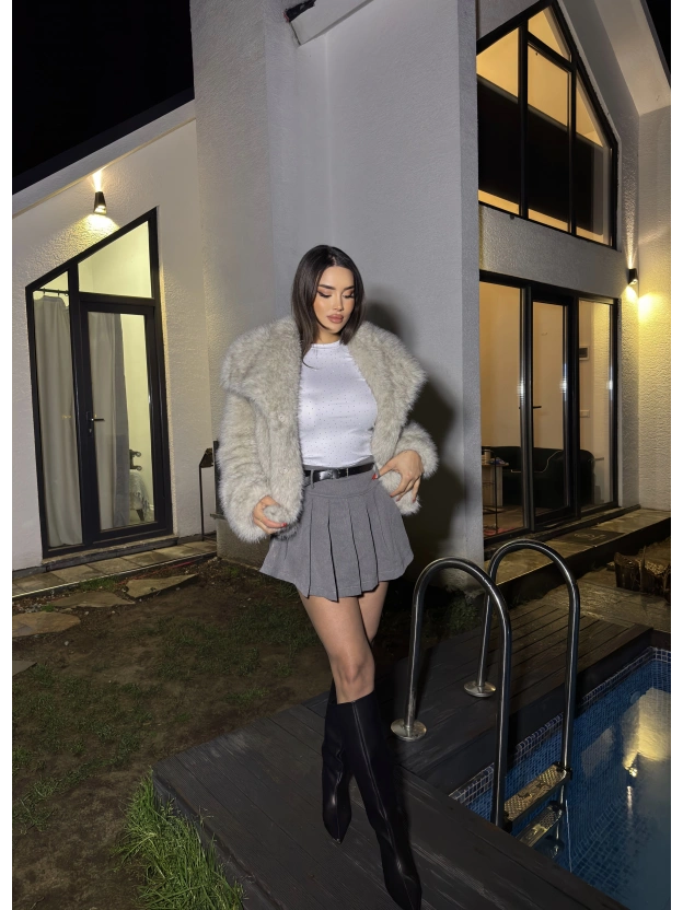 Antrasit Stradiv Şort Etek