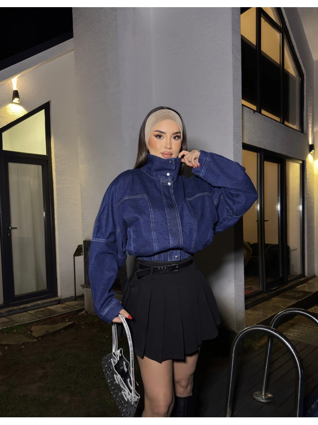 Mavi Dik Yaka Kot Ceket