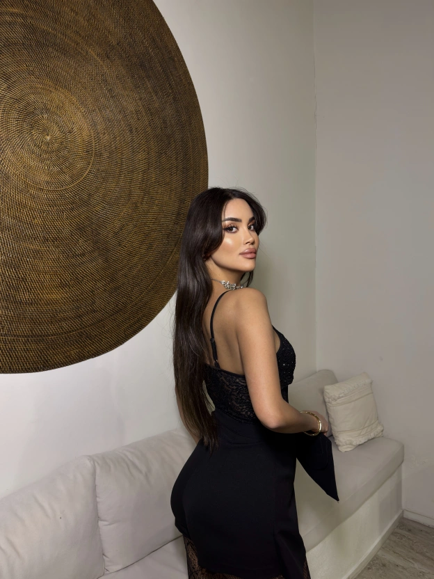 Siyah Taş Detay Dantel Bralet