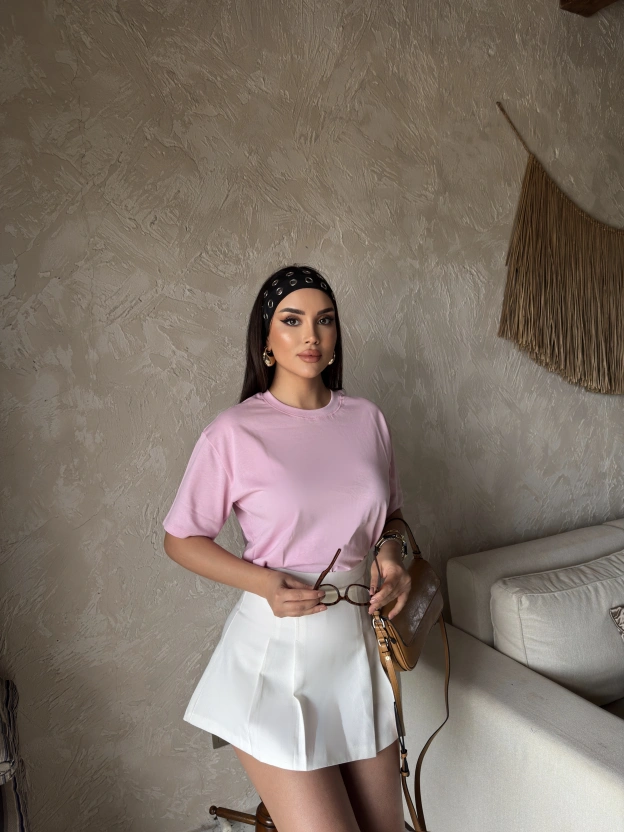 Pembe Oversize Basic Tshirt