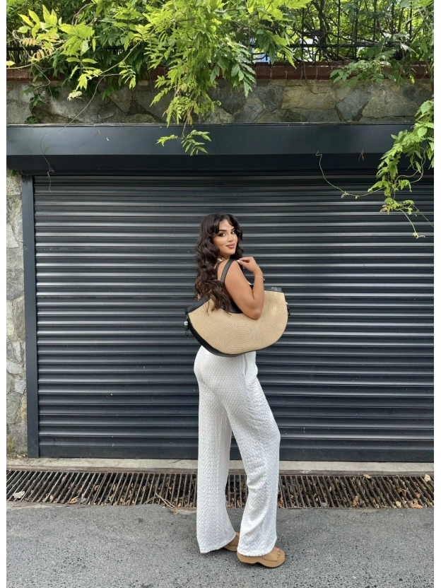 Beyaz Boyundan Bağlamalı Bürümcük Takım