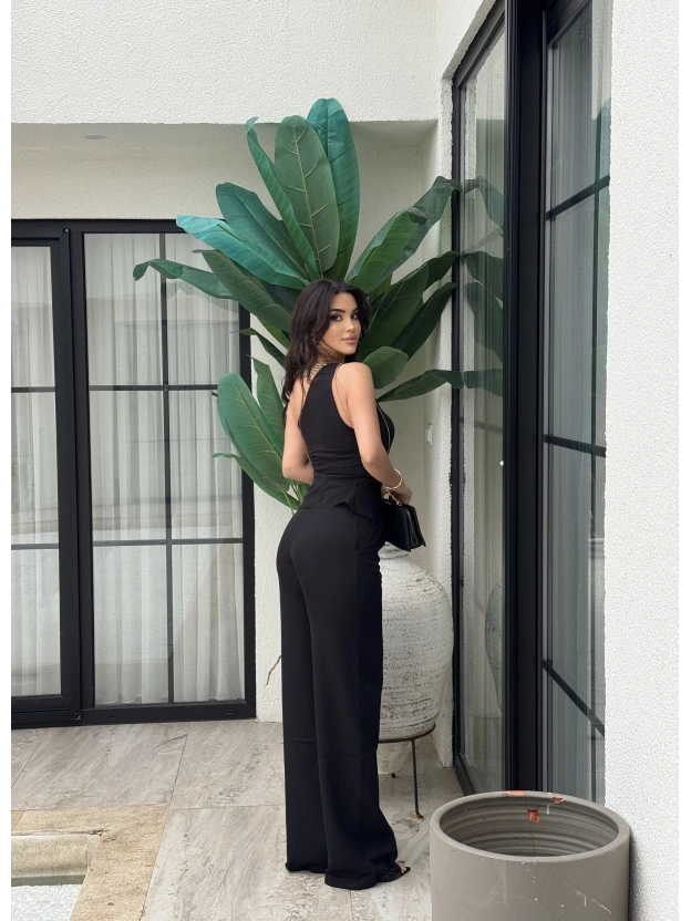 Siyah Tek Omuz Double Alt Üst Takım