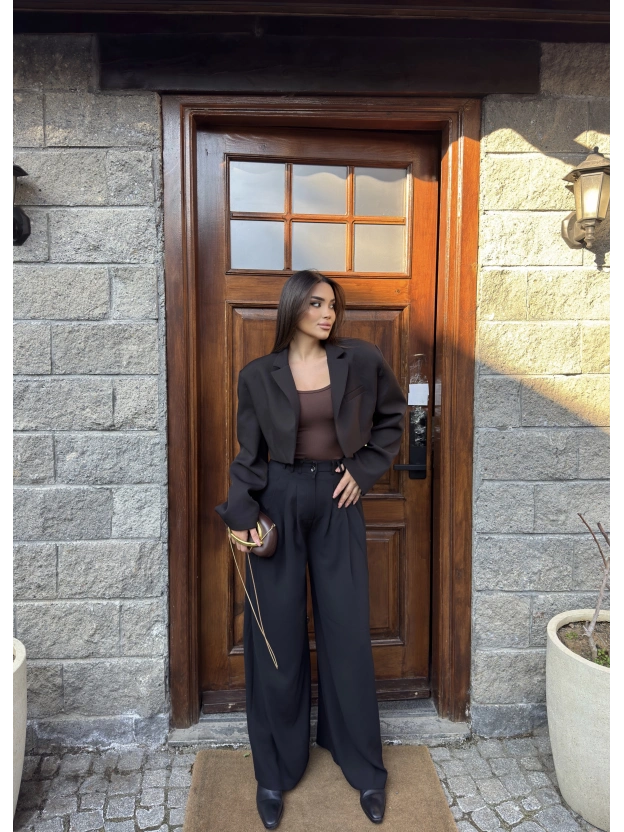 Siyah Kumaş Balon Pantolon