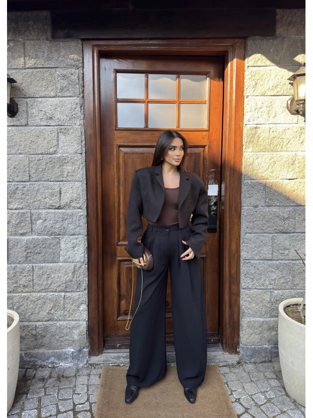 Siyah Kumaş Balon Pantolon