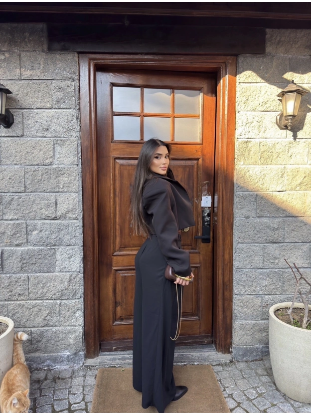 Siyah Kumaş Balon Pantolon