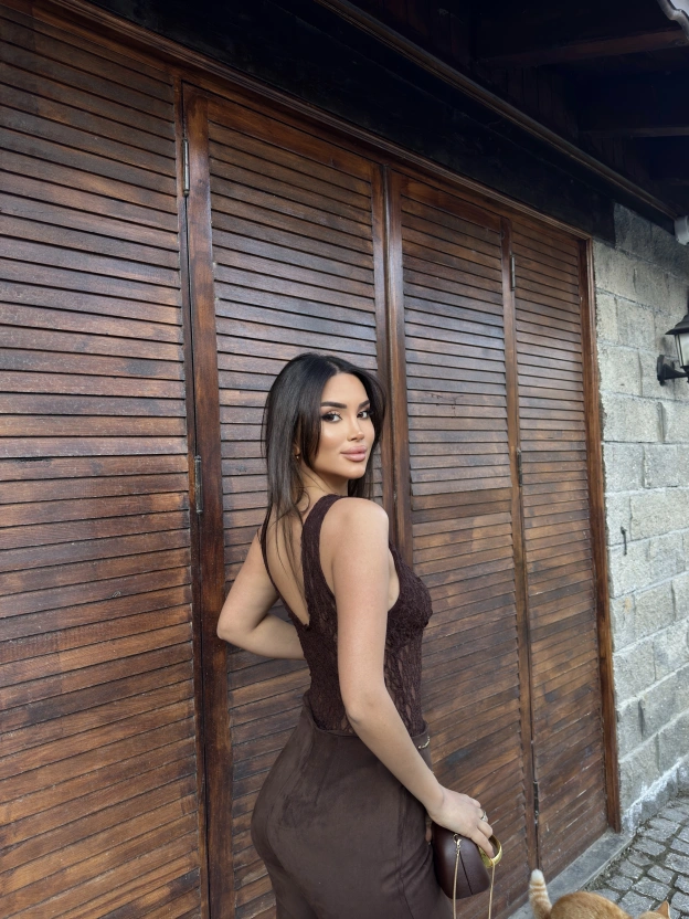 Kahverengi Dantel Büstiyer