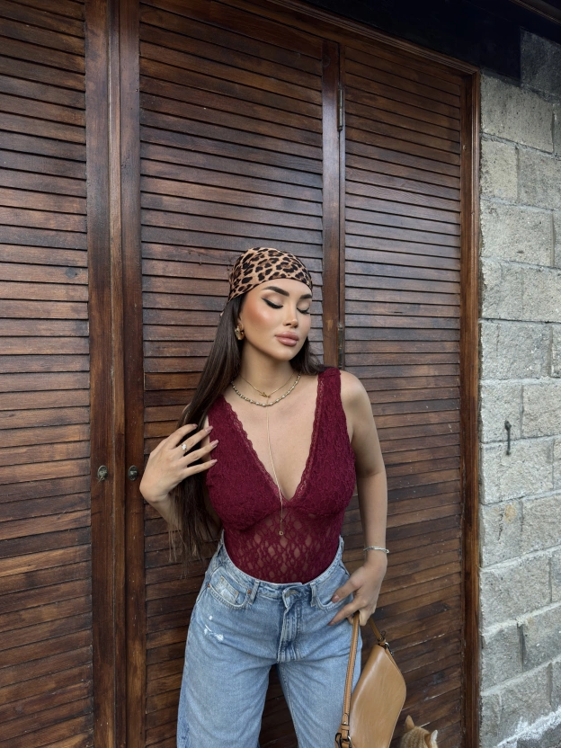 Bordo Dantel Büstiyer