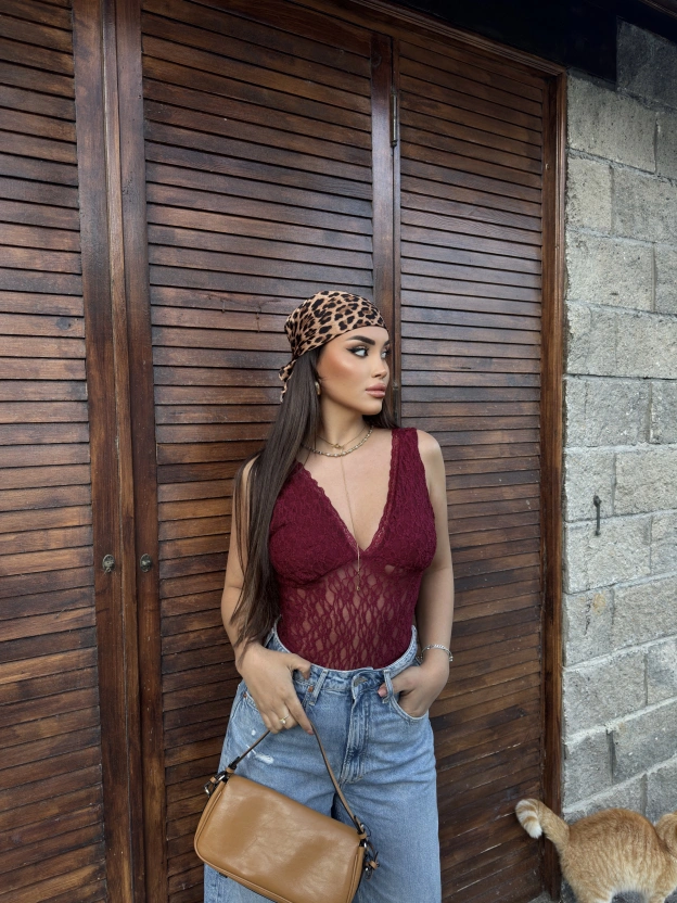 Bordo Dantel Büstiyer