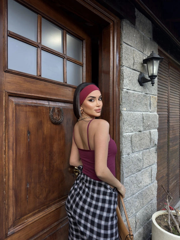 Bordo İp Askılı Zra Bodysuit