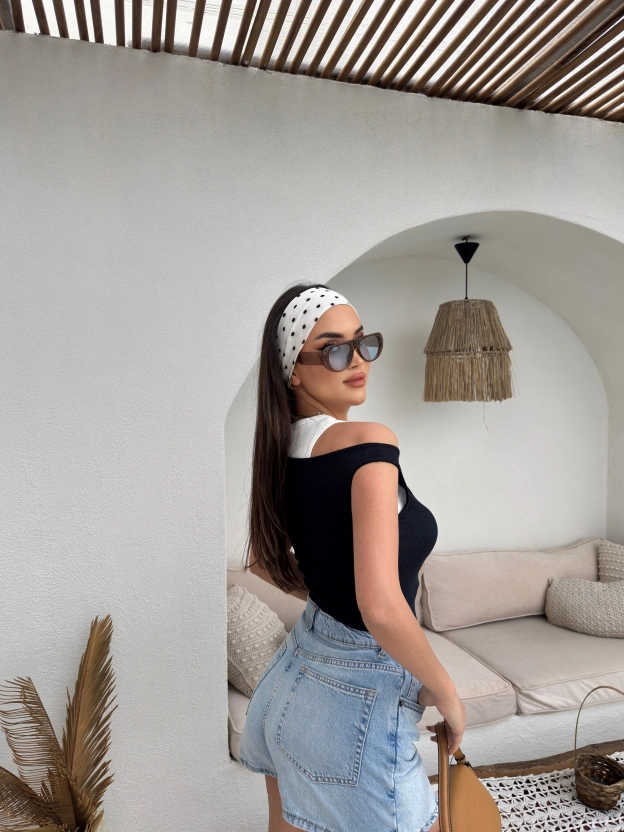 Siyah Kaşkorse İkli Bluz Takım