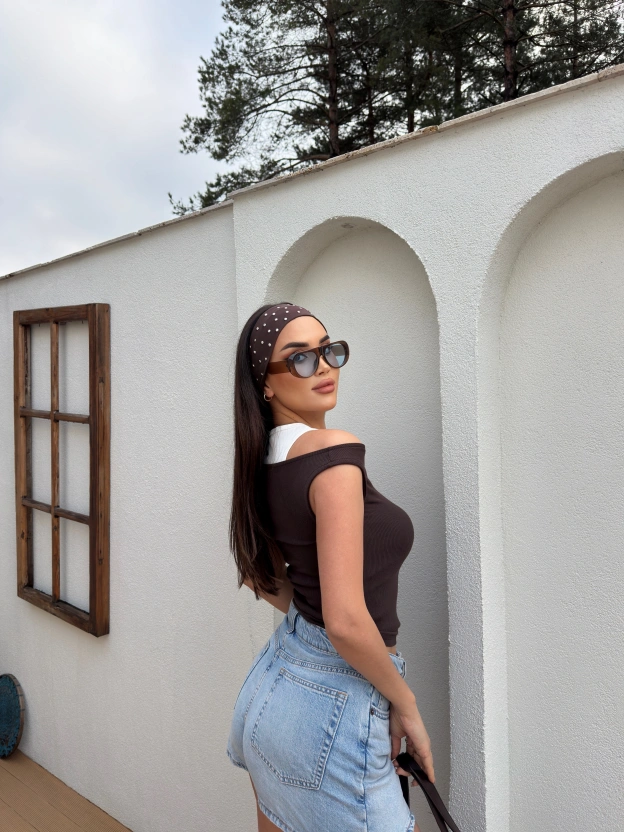 Kahverengi Kaşkorse İkli Bluz Takım