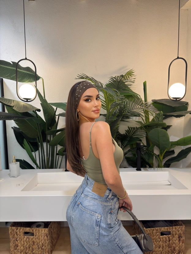 Yeşil Ayarlanabilir Askılı Bodysuit