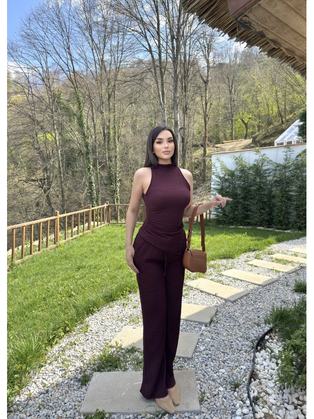Bordo Asimetrik Bürümcük Takım