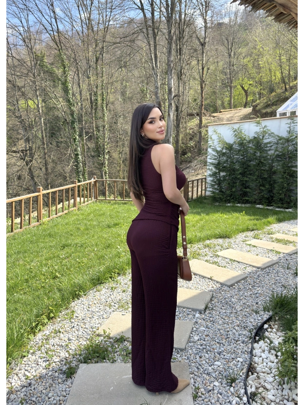 Bordo Asimetrik Bürümcük Takım