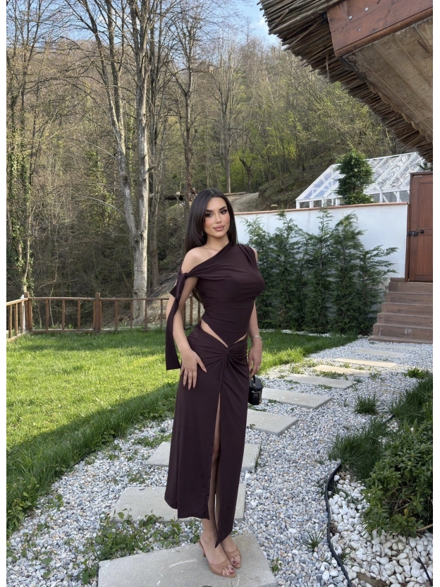 Kahverengi Sandy Tasarım Etek Takım