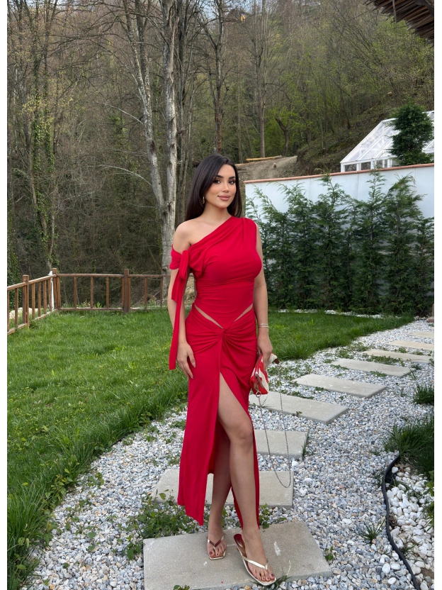 Kırmızı Sandy Tasarım Etek Takım